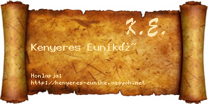 Kenyeres Euniké névjegykártya